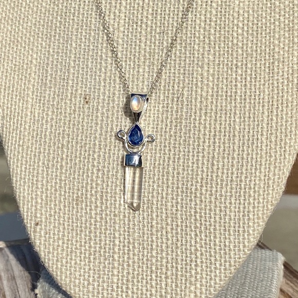 Kyanite & Crystal Quartz Necklace - Picture 5 of 15